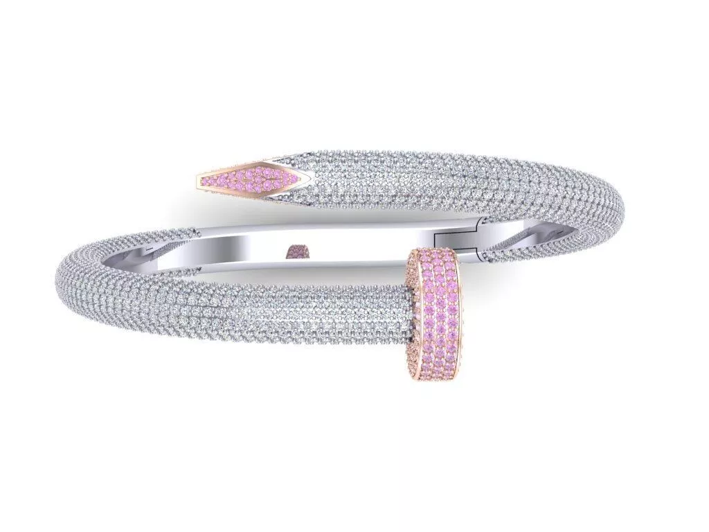 Jumbo Sapphire Pave Nail Bracelet 3DM 3D print model