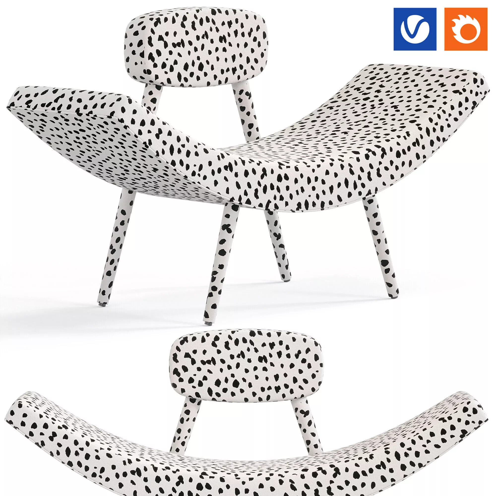LouBoutin Armchair By Buro Art Low-poly 3D model