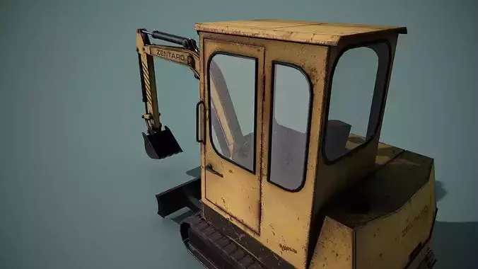 Mini Excavator Low-poly 3D model 6