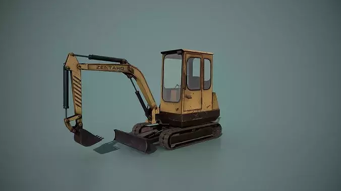 Mini Excavator Low-poly 3D model