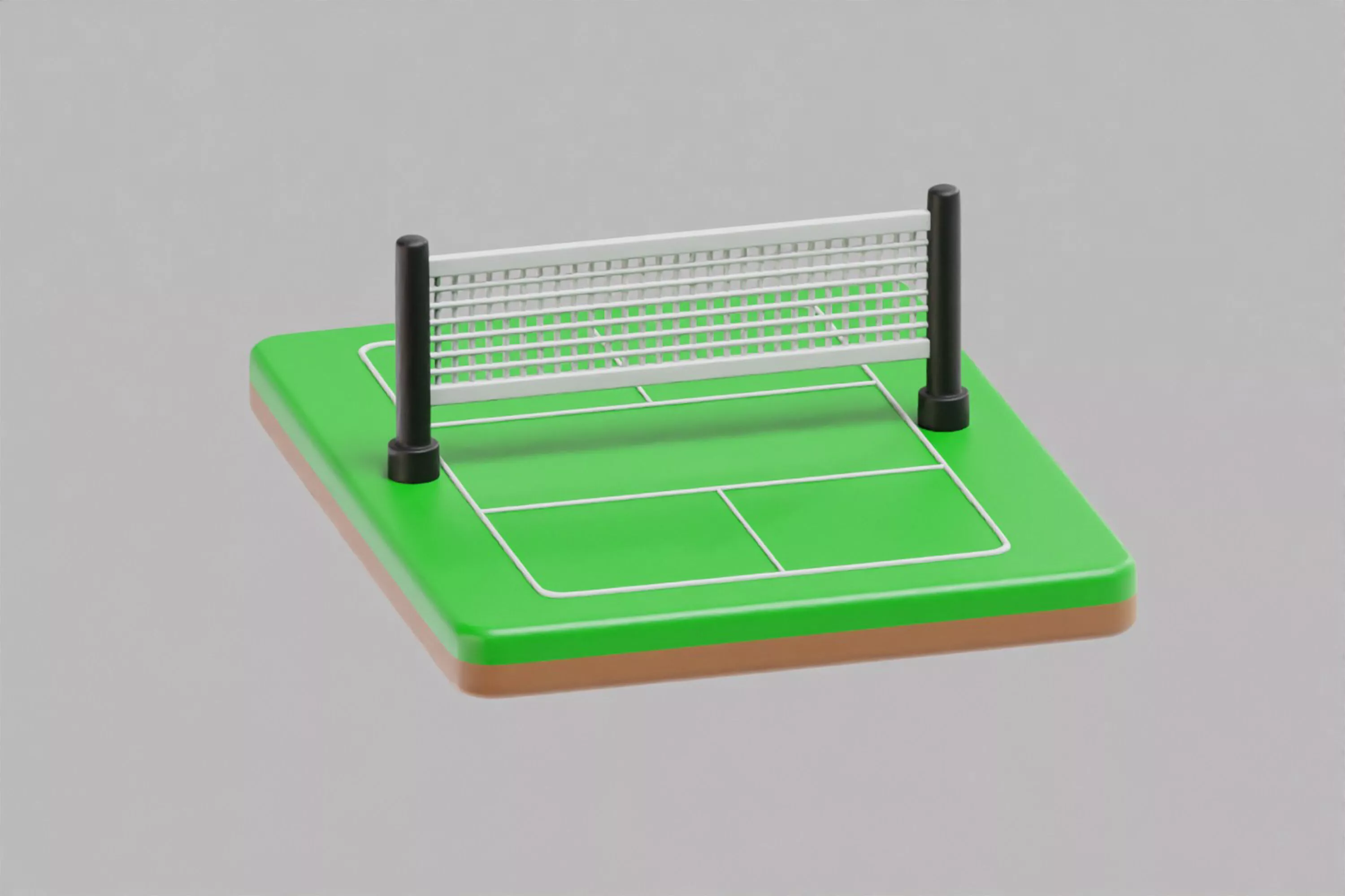 Tennis Court cartoon Low-poly 3D model