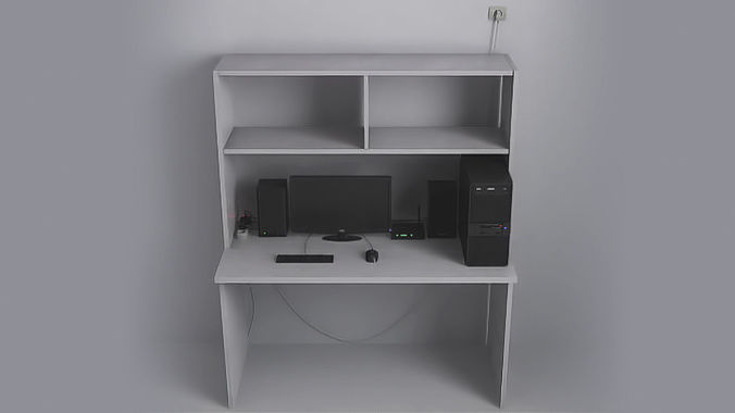 Computer Desk Low-poly 3D model