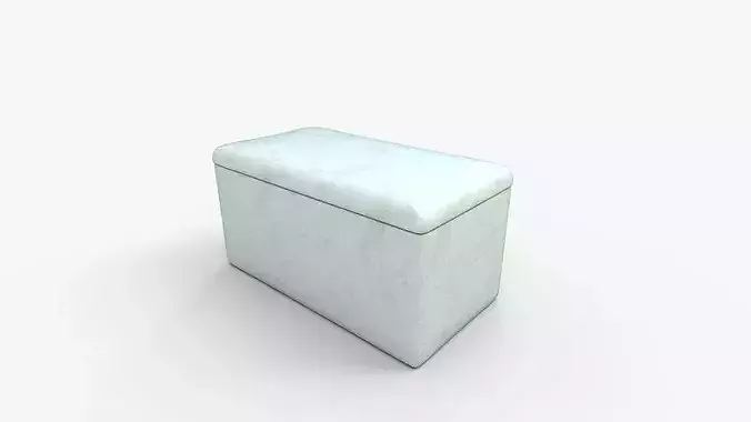 Cullen Kids Storage Bench Velvet Pool 3D model 6