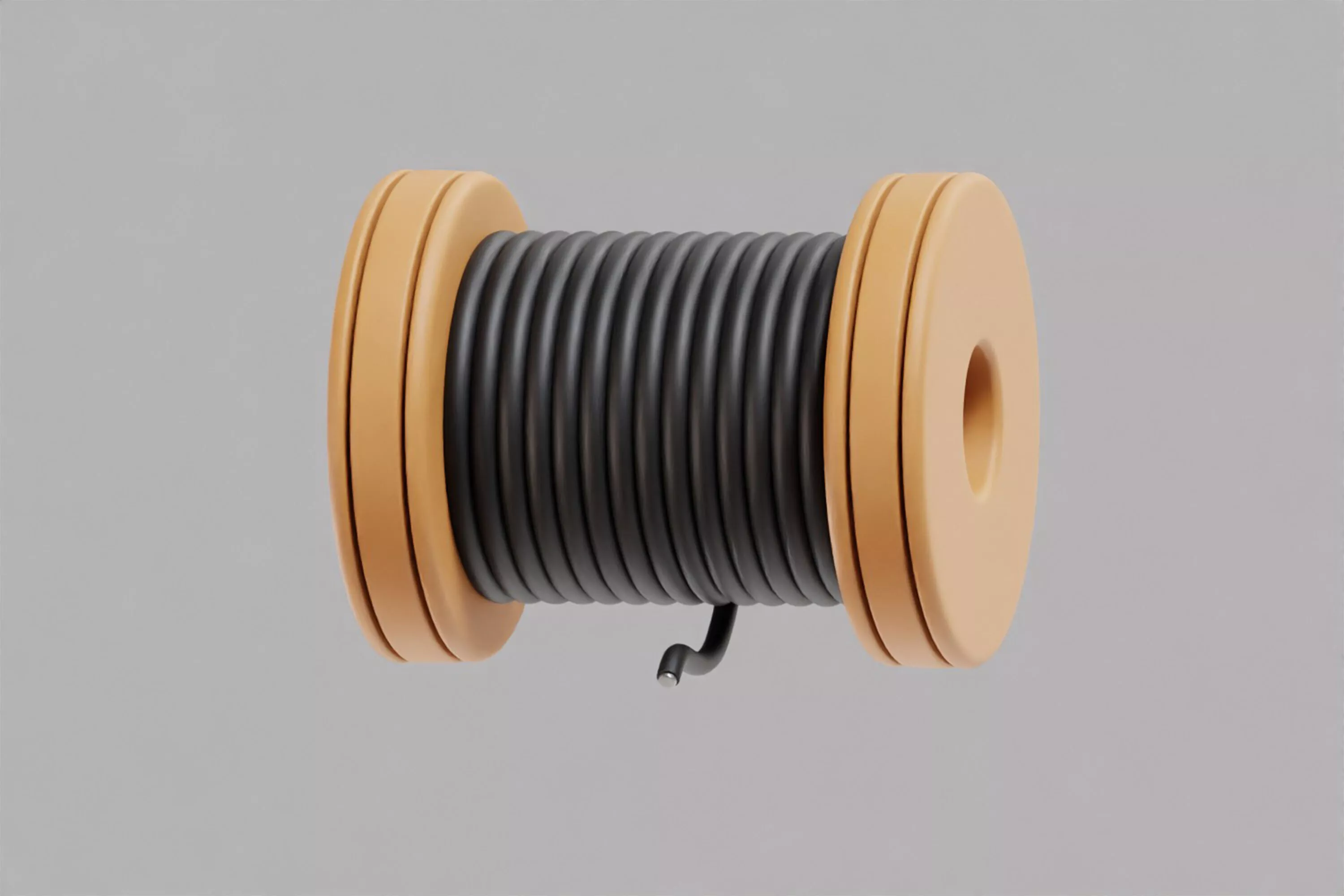 Cable Coil Wire Coil Low-poly 3D model