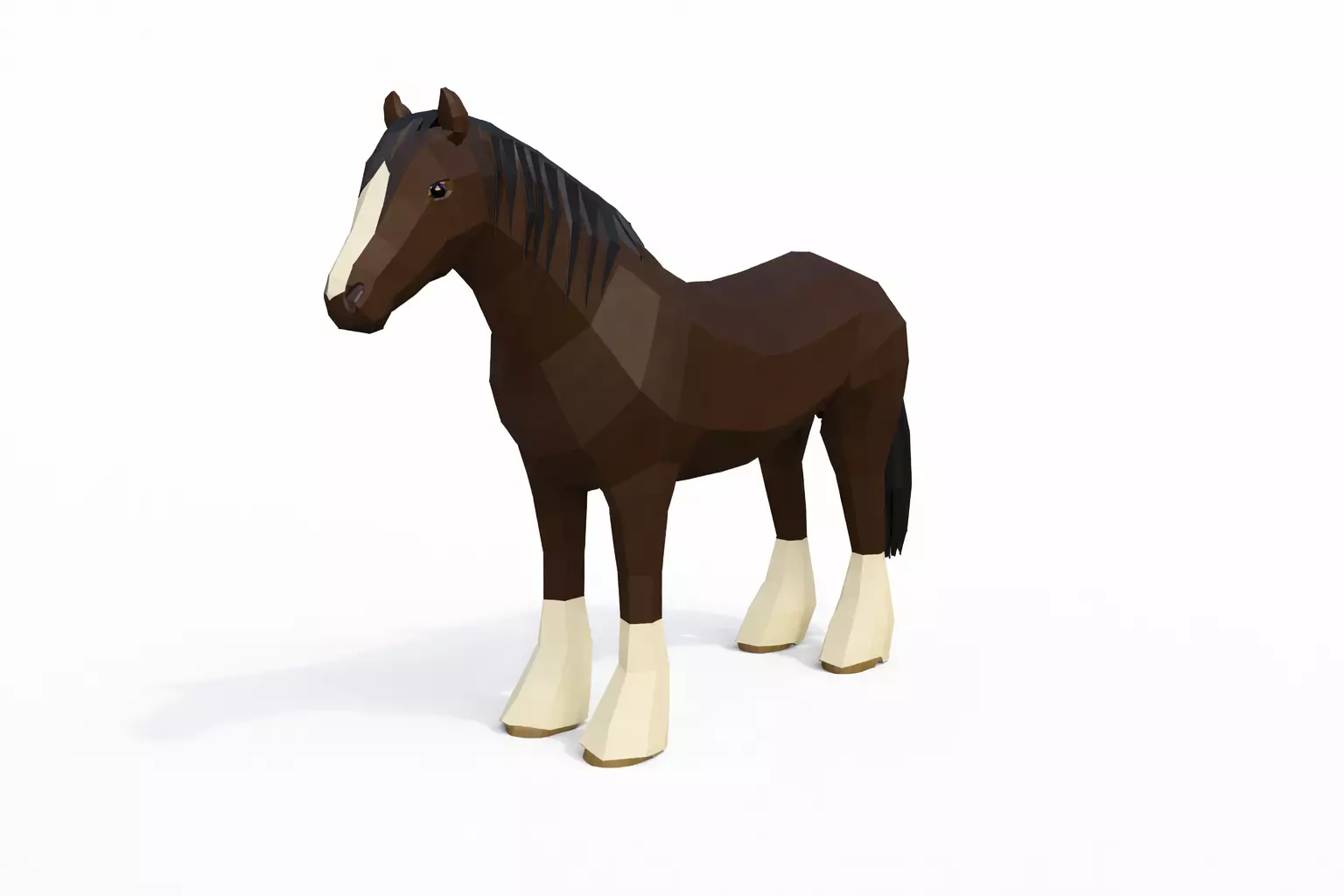 Caballo Shire modelo 3d low poly rigged Low-poly 3D model
