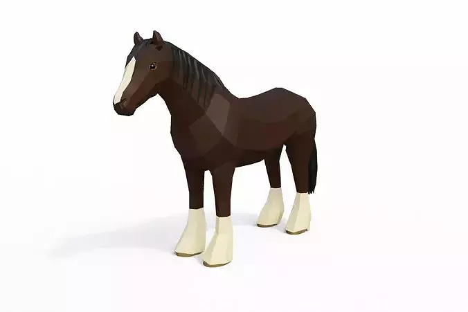 Caballo Shire modelo 3d low poly rigged