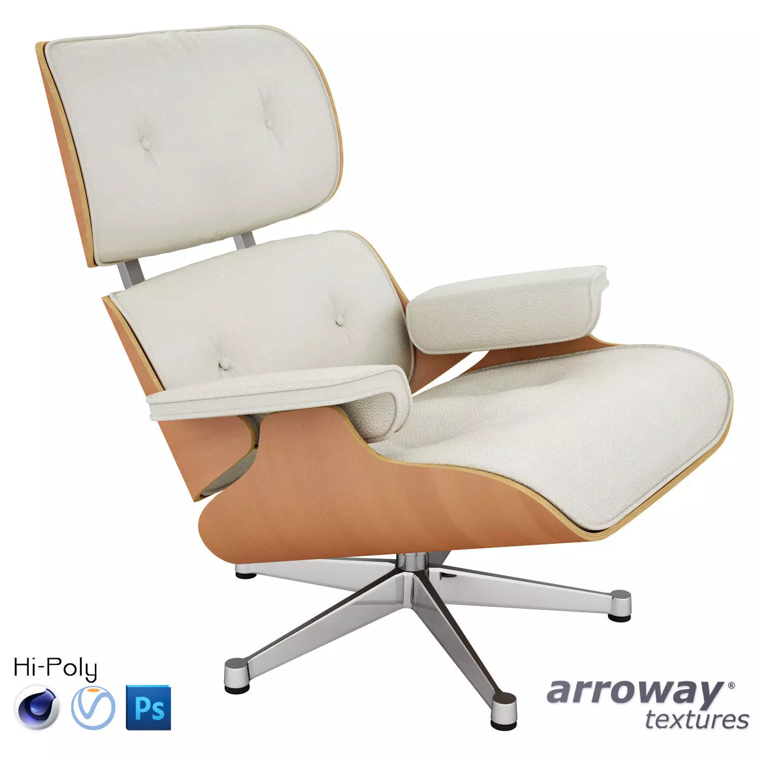 Vitra Lounge Eames Chair - Hi-Poly 3D model_0