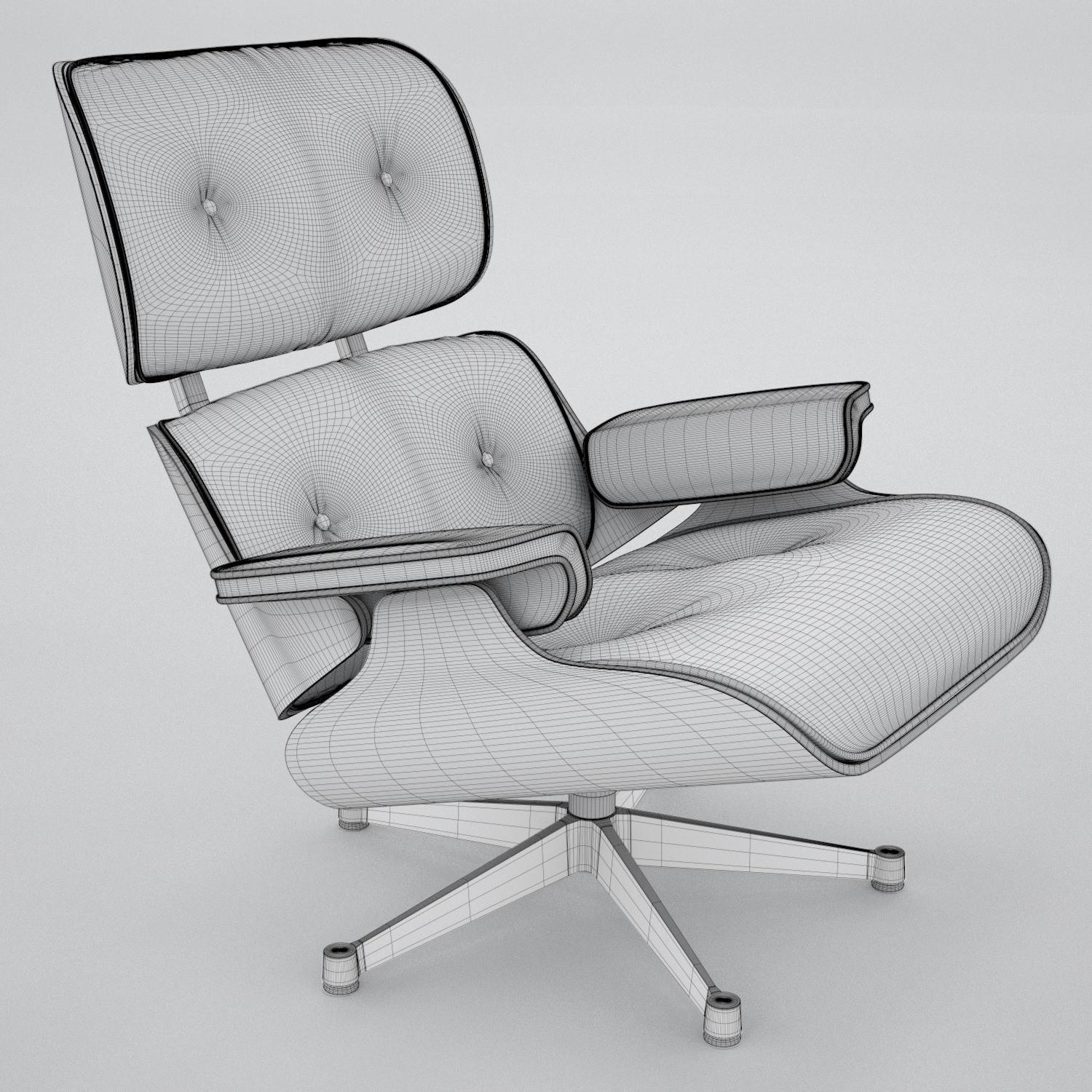 Vitra Lounge Eames Chair - Hi-Poly 3D model_5