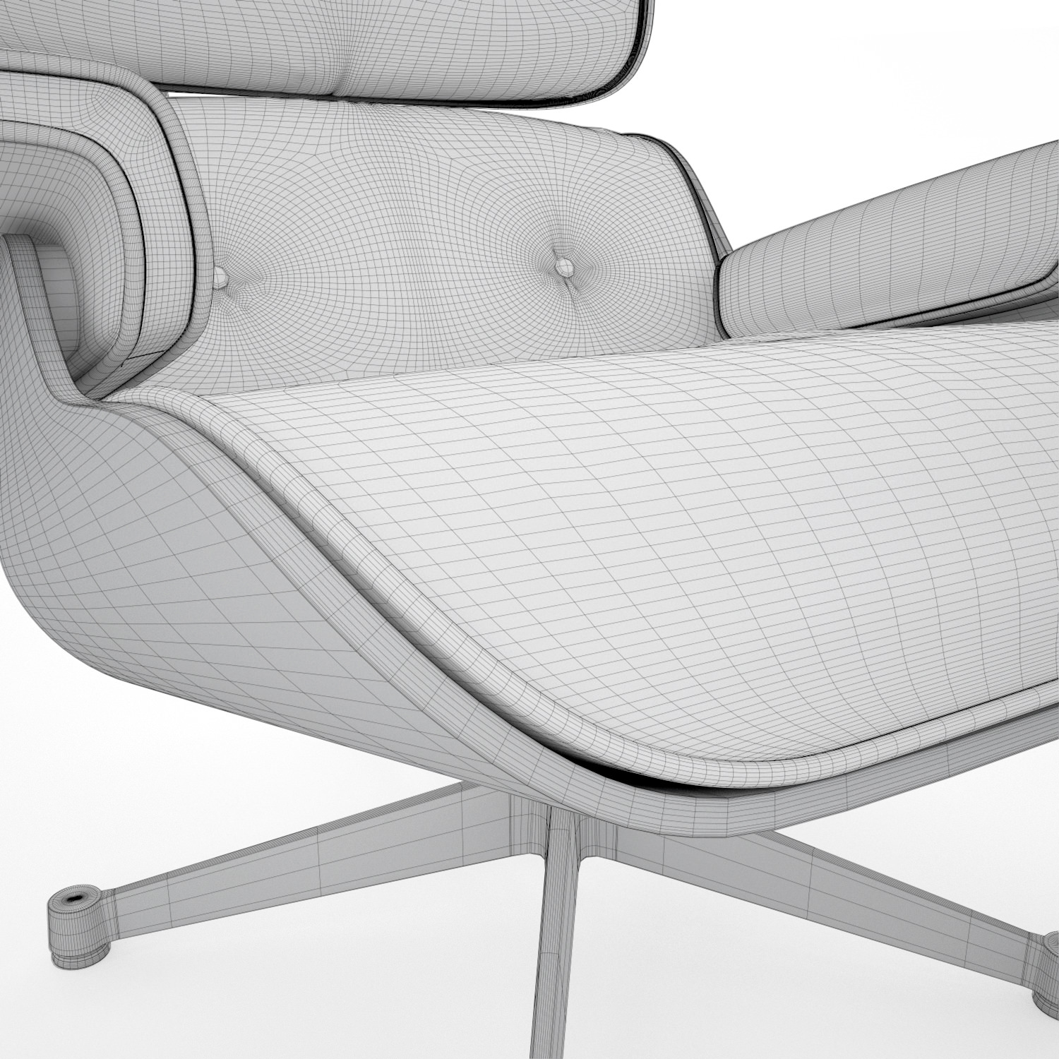 Vitra Lounge Eames Chair - Hi-Poly 3D model_4