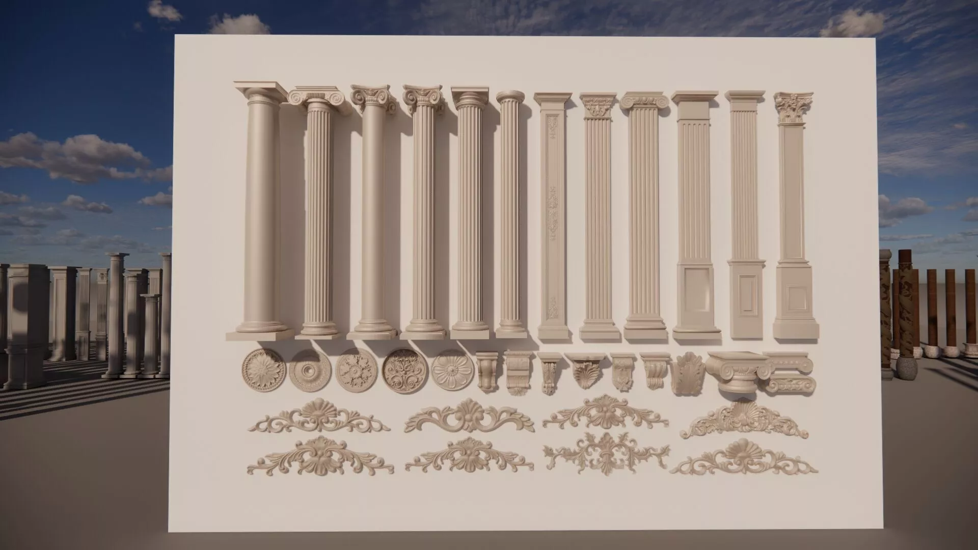 Roman Column Collection Pack 250 Variations Arch 3D Models 3D model