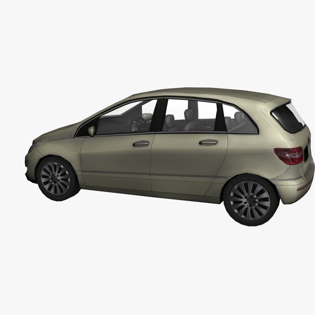 Low Poly Champagne Car Low-poly 3D model_3