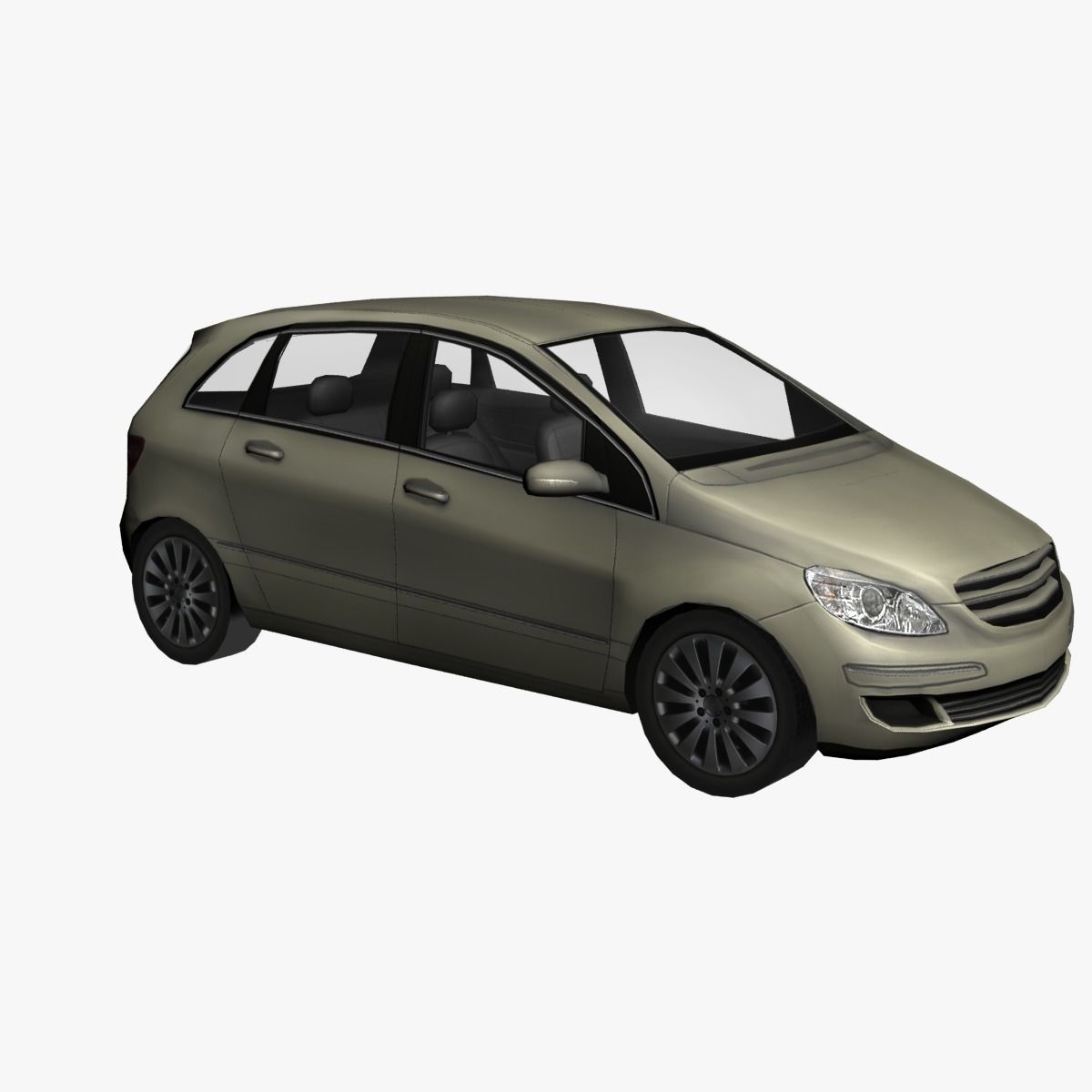 Low Poly Champagne Car Low-poly 3D model_4