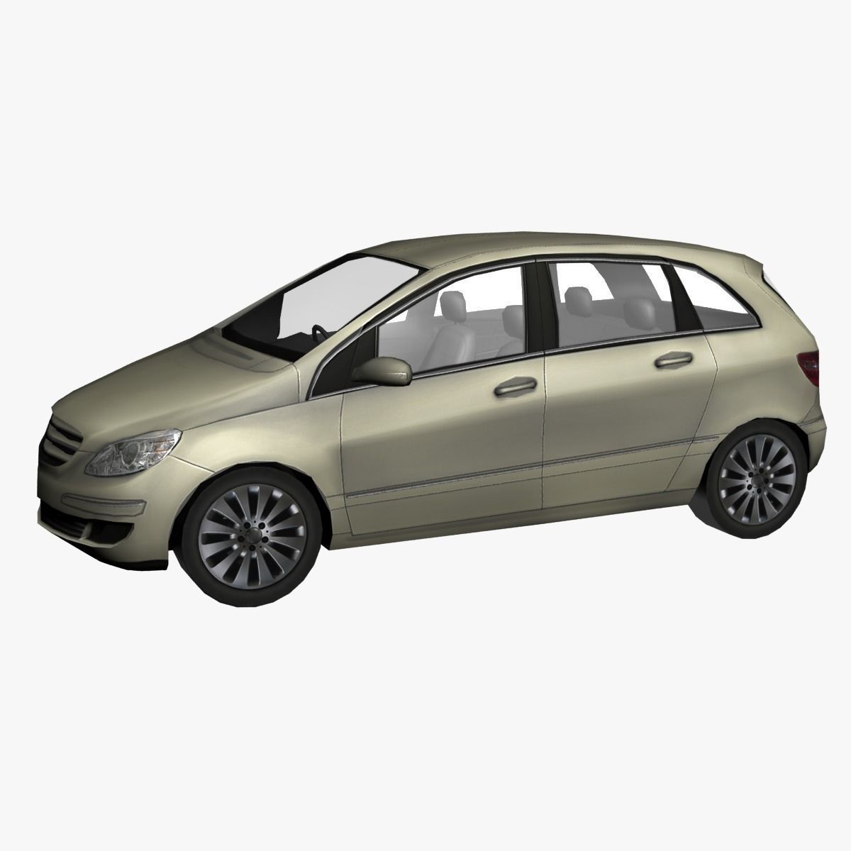 Low Poly Champagne Car Low-poly 3D model_1