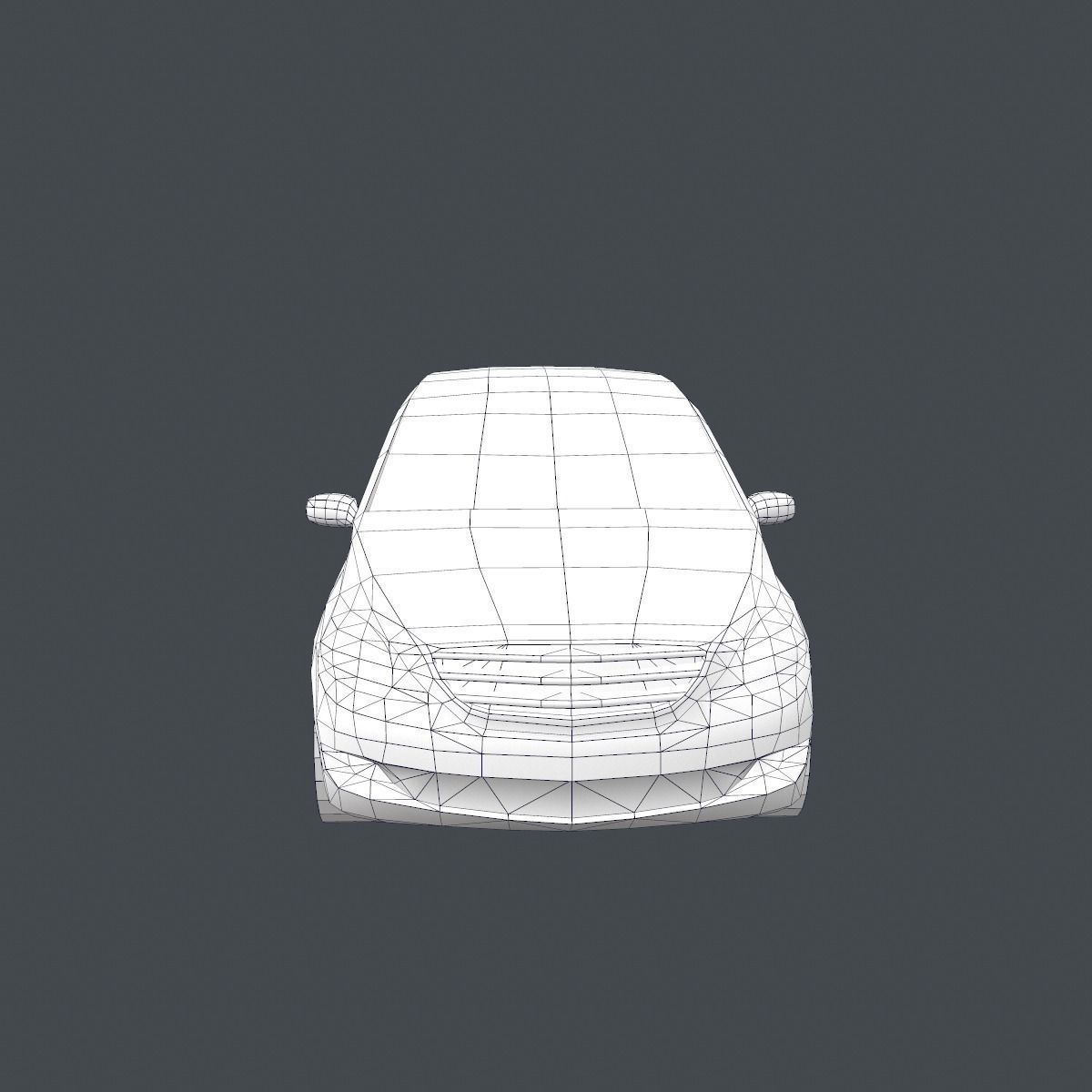 Low Poly Champagne Car Low-poly 3D model_7