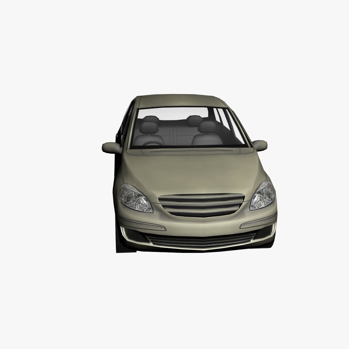 Low Poly Champagne Car Low-poly 3D model_2