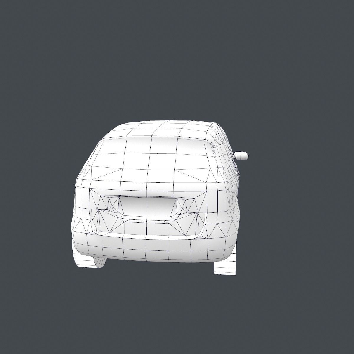 Low Poly Champagne Car Low-poly 3D model_5