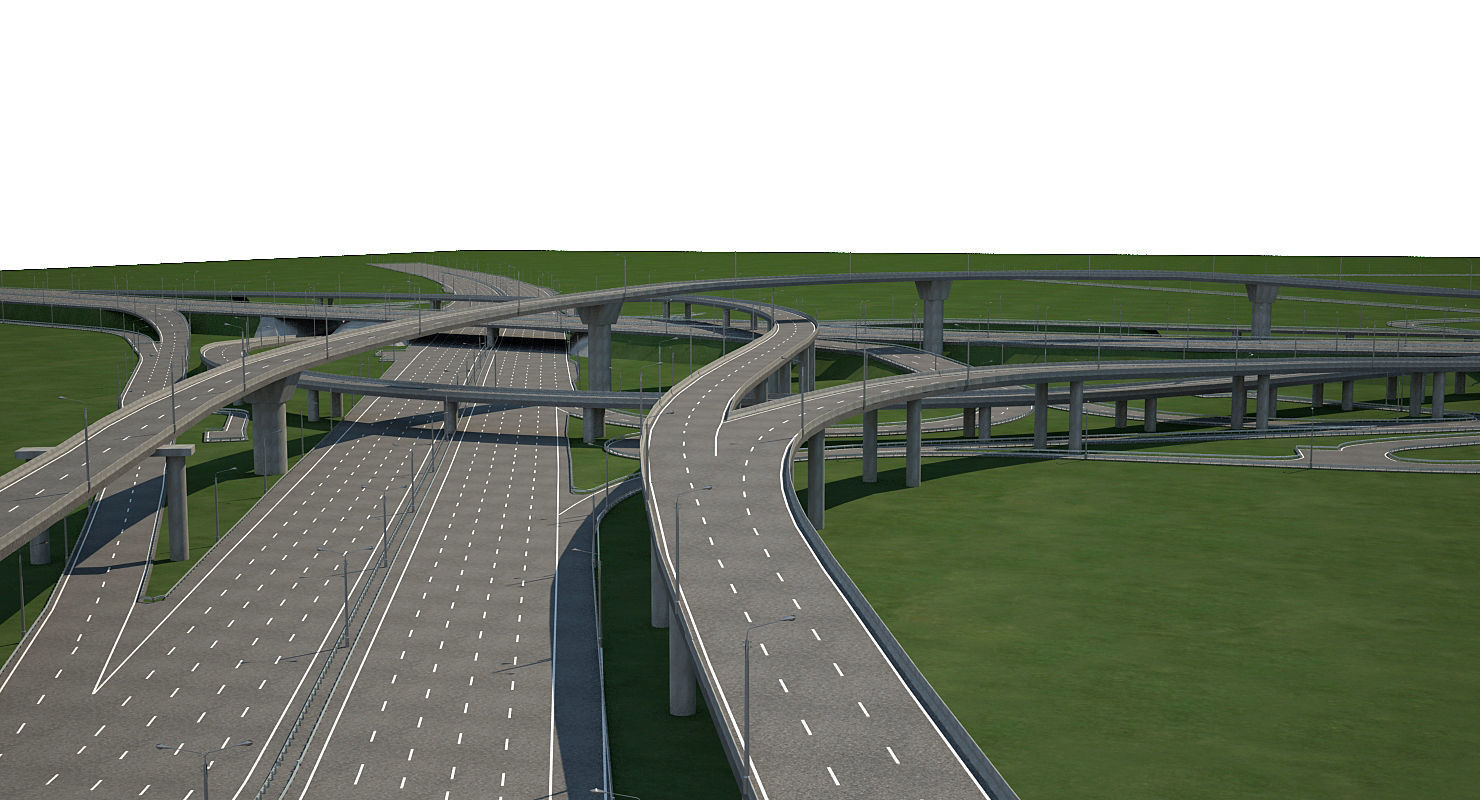 Highway Road Junction 3D model_4