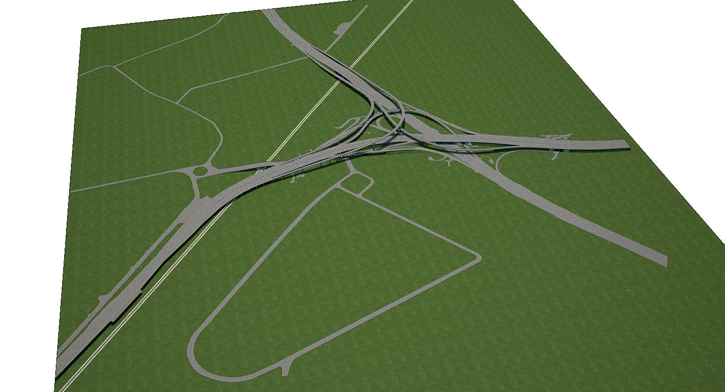 Highway Road Junction 3D model_5