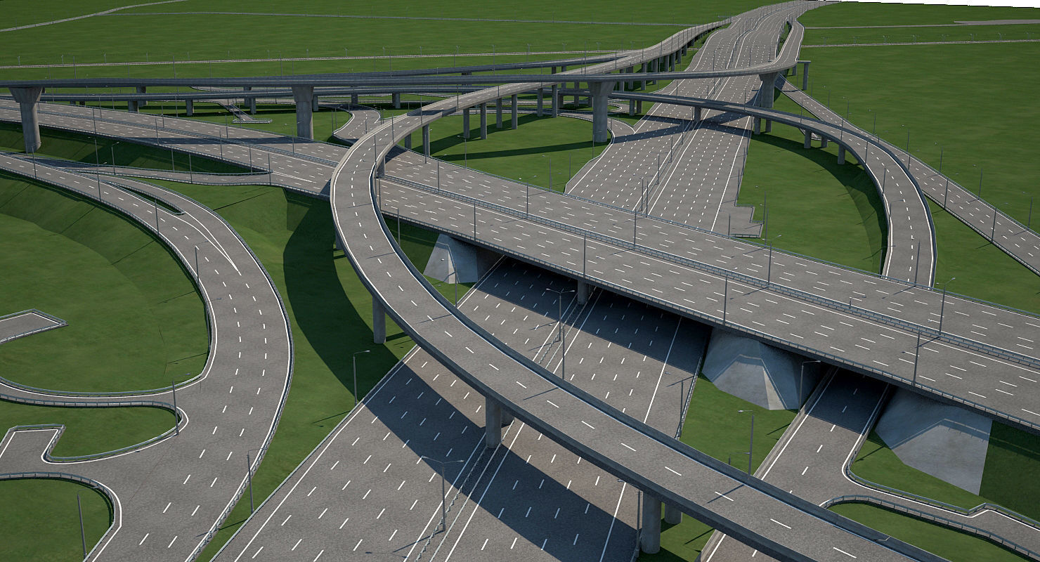 Highway Road Junction 3D model_0