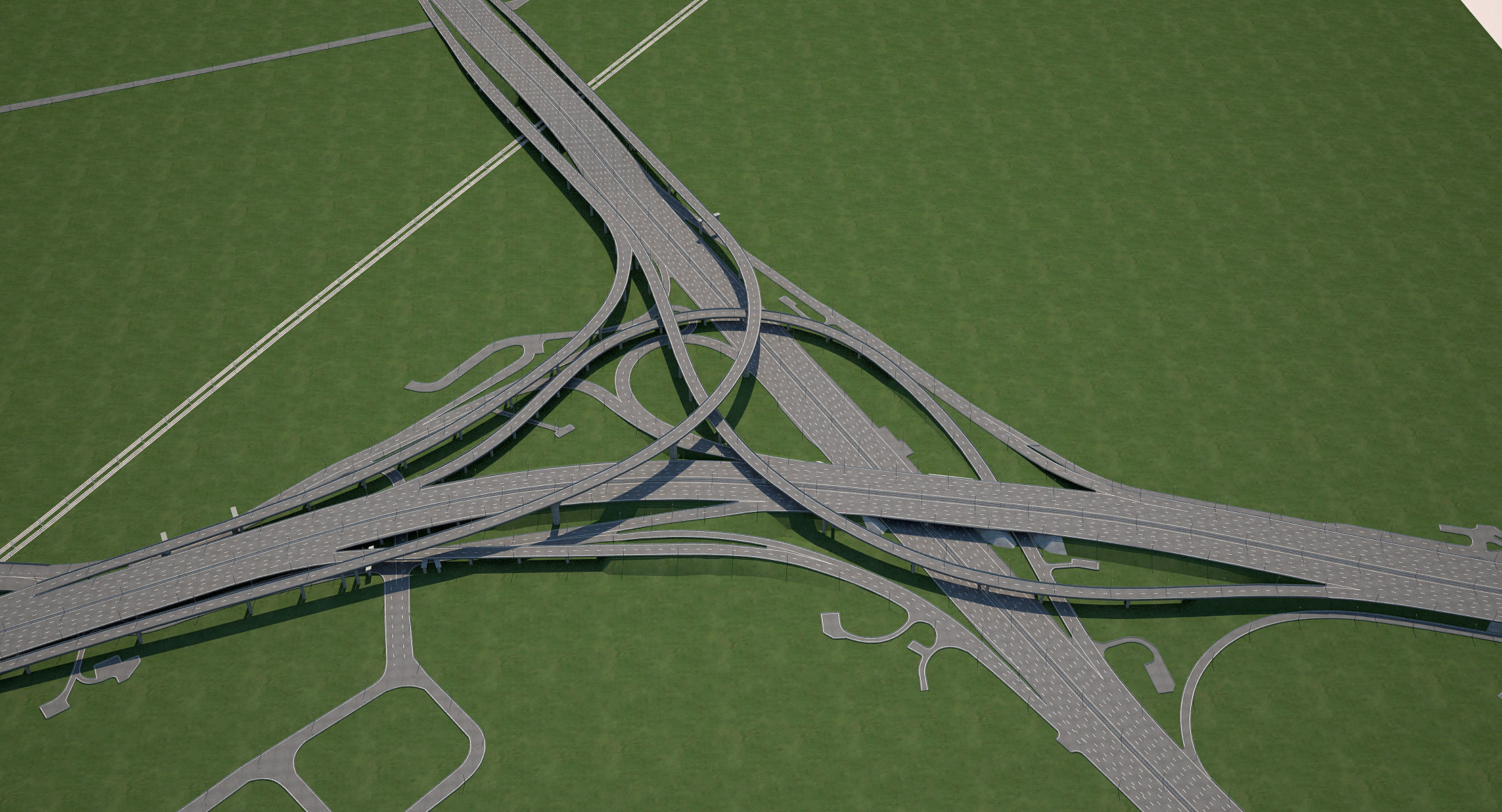 Highway Road Junction 3D model_7