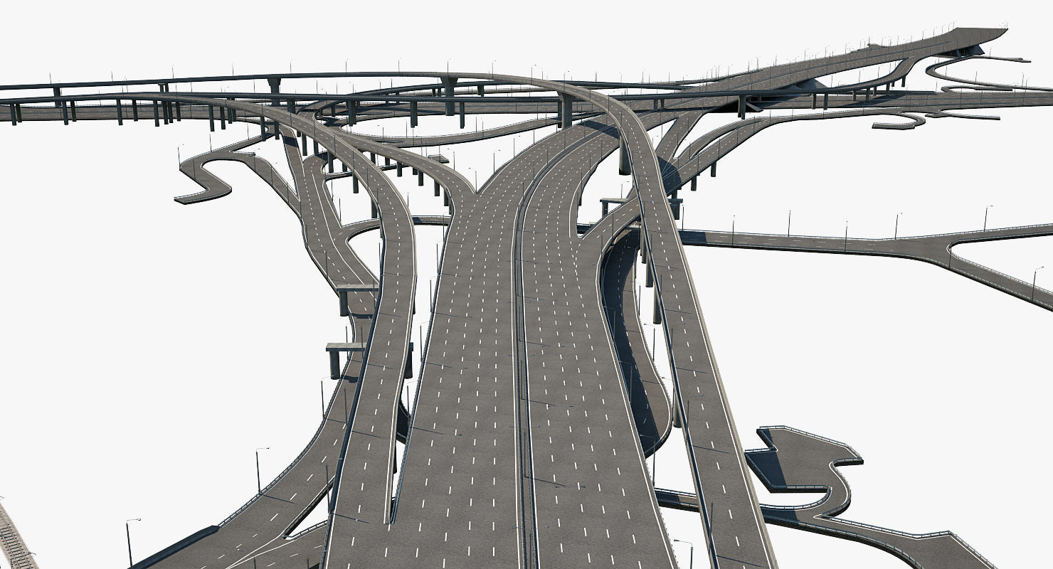 Highway Road Junction 3D model_3