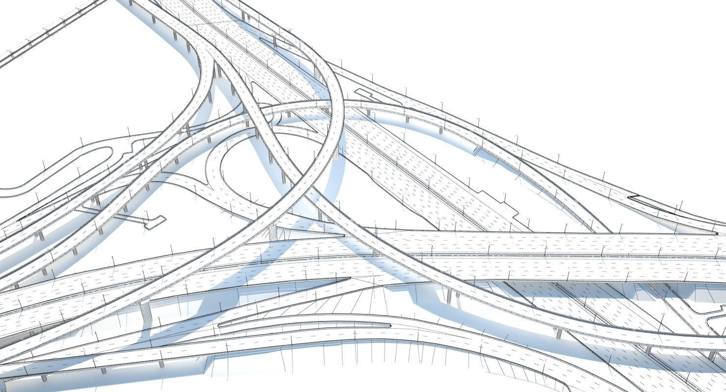 Highway Road Junction 3D model_9