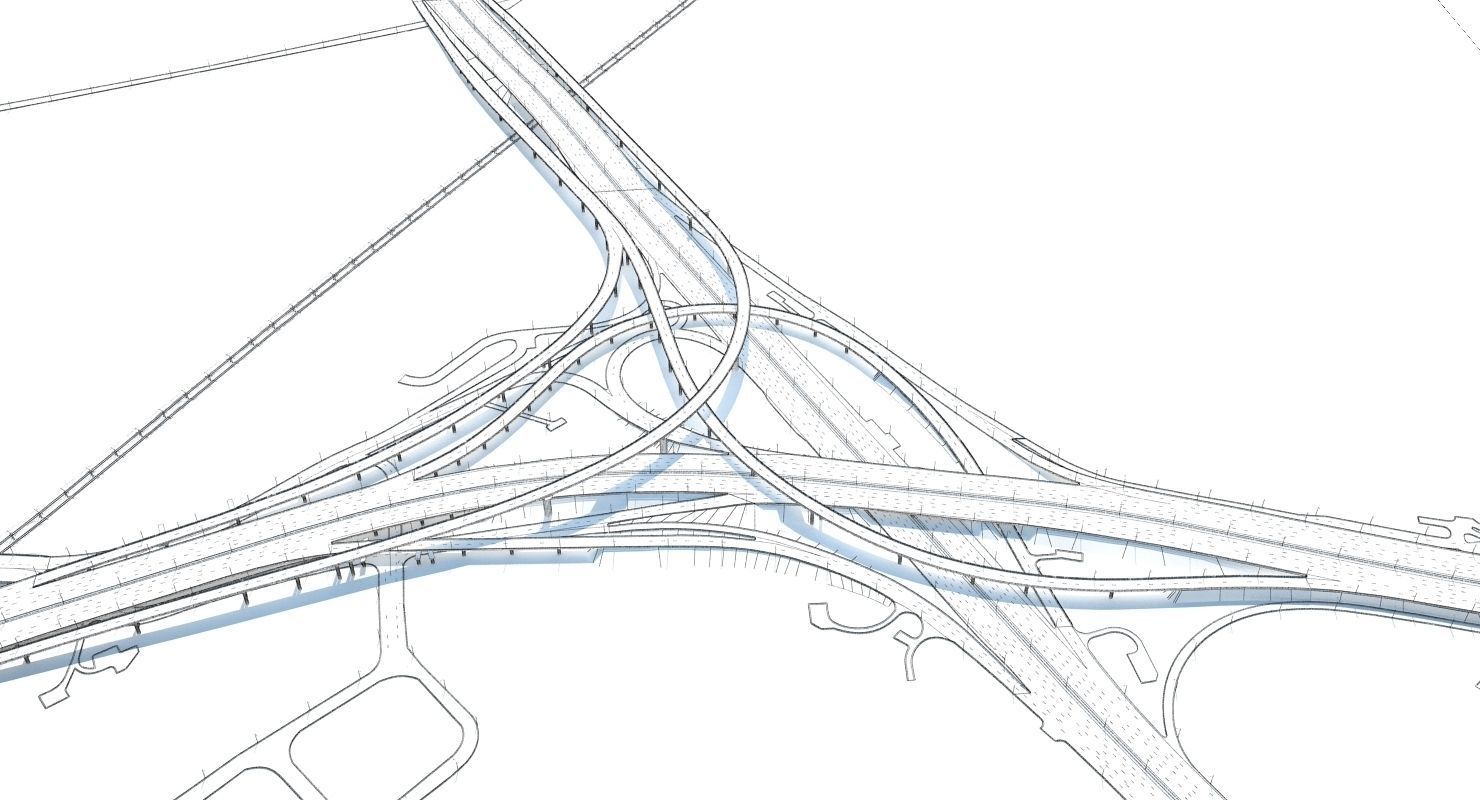 Highway Road Junction 3D model_8
