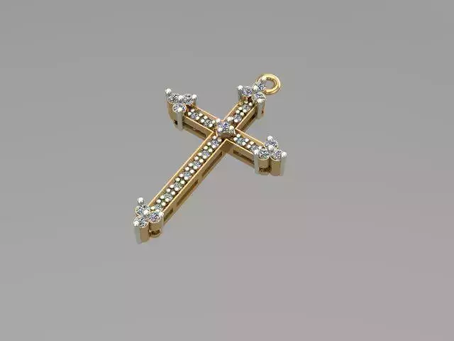 Cross pendant with diamonds