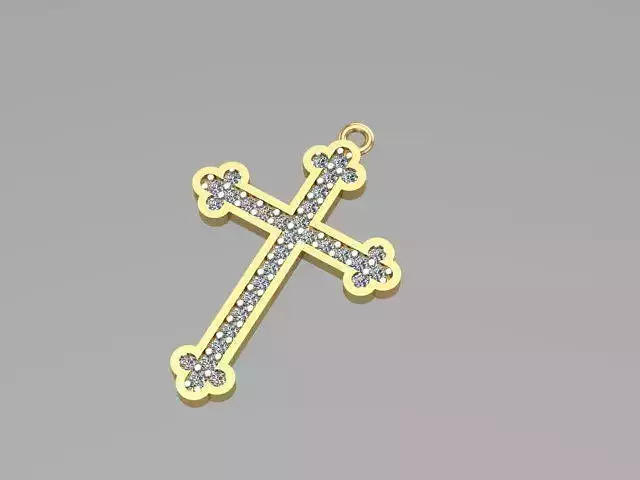 Cross pendant with diamonds