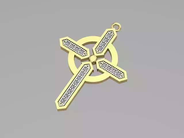 Cross pendant with diamonds