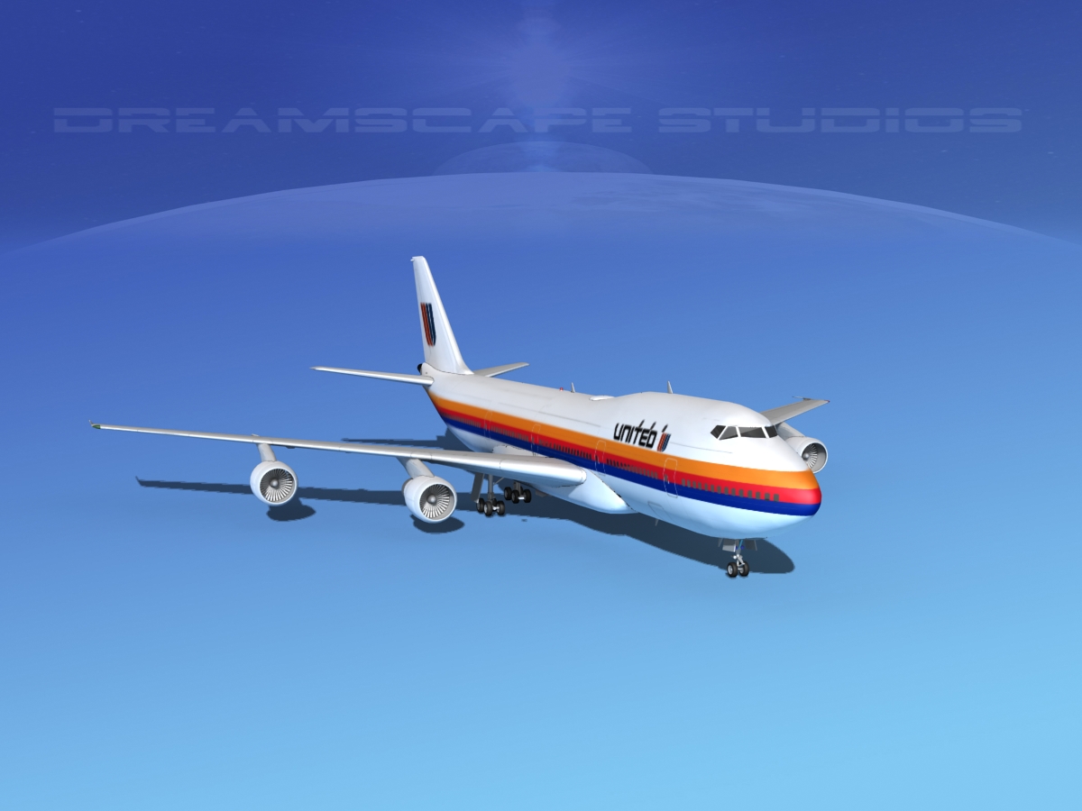Boeing 747-100 United Airlines 2 3D model_2