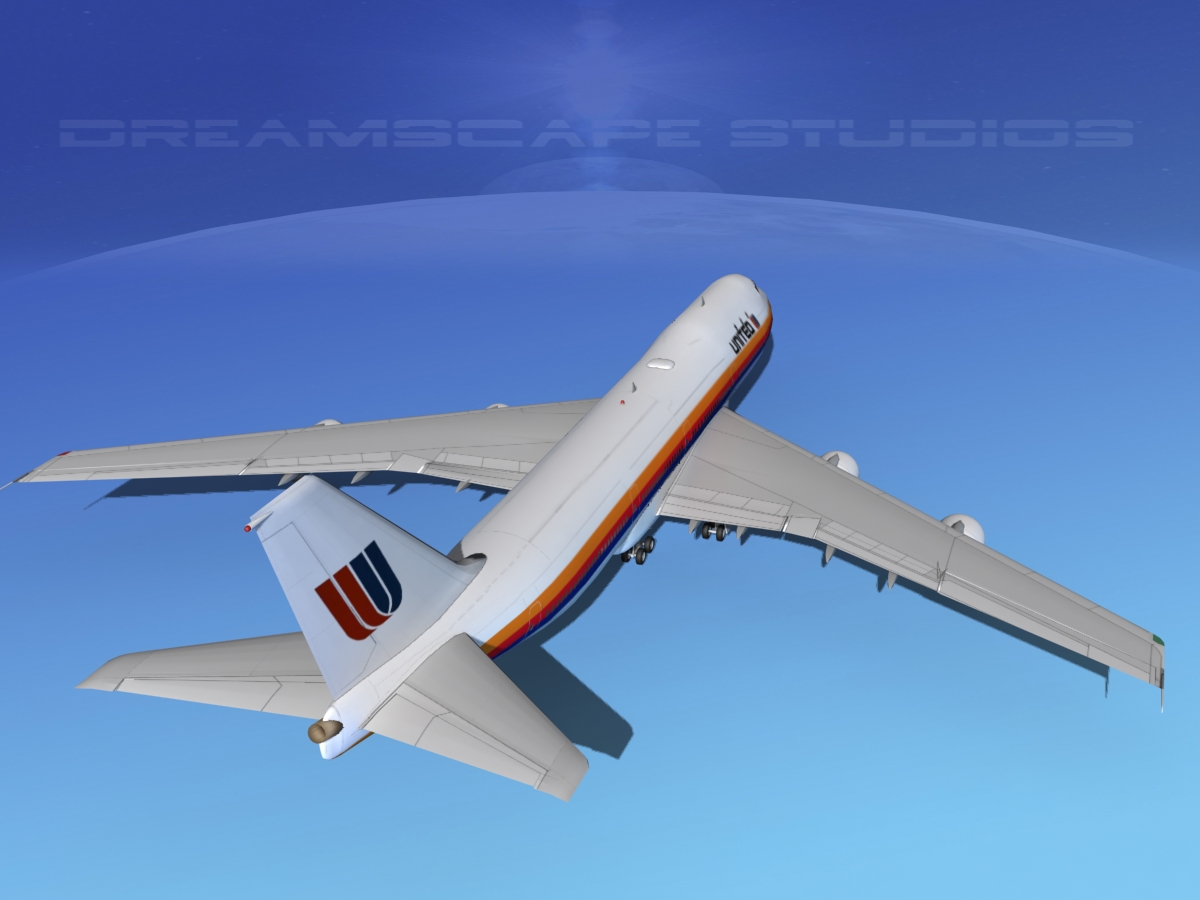 Boeing 747-100 United Airlines 2 3D model_6