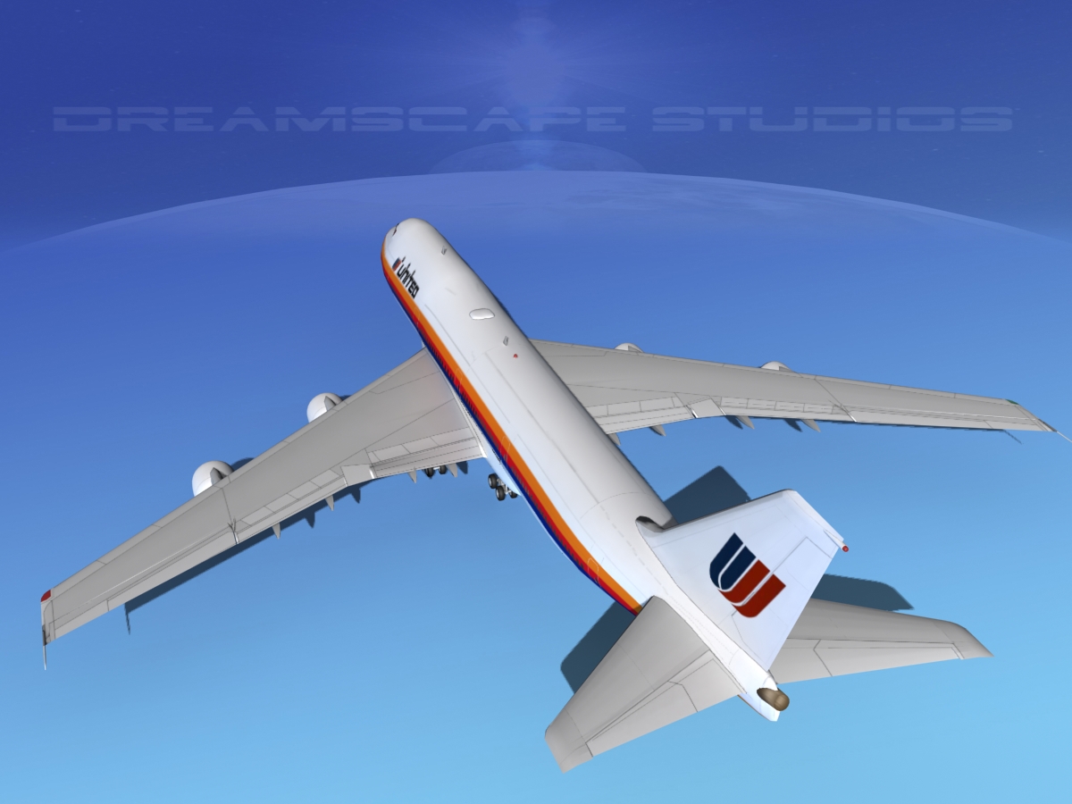 Boeing 747-100 United Airlines 2 3D model_7