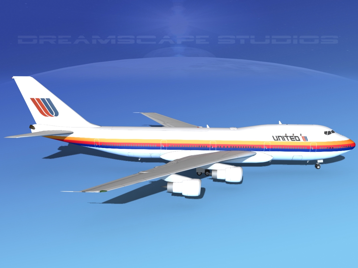 Boeing 747-100 United Airlines 2 3D model_3