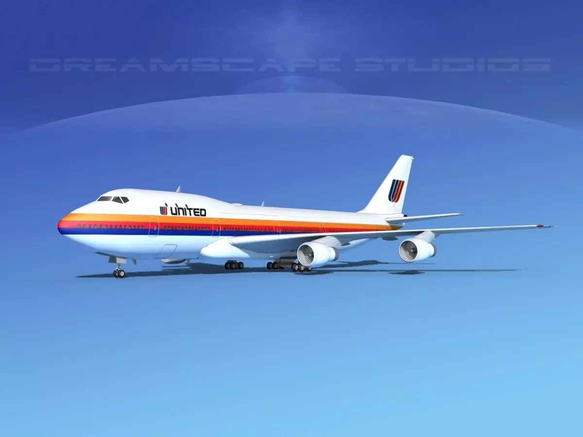 Boeing 747-100 United Airlines 2 3D model_0