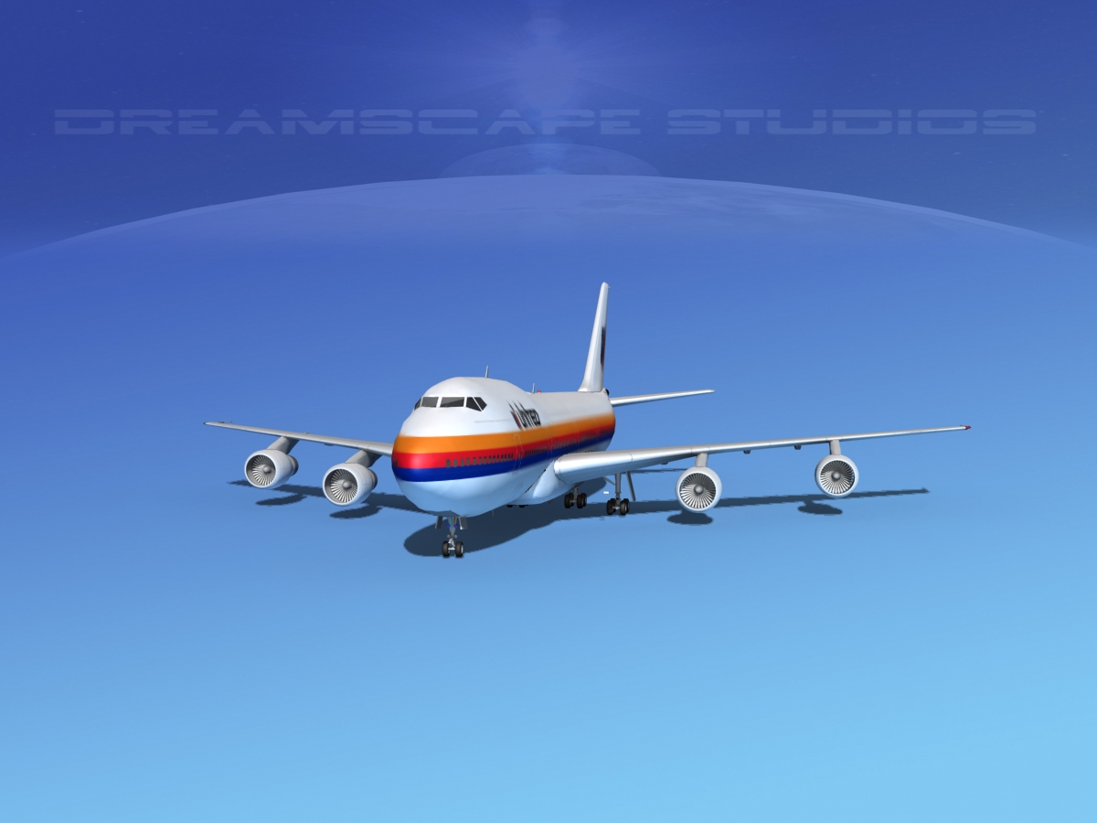 Boeing 747-100 United Airlines 2 3D model_1