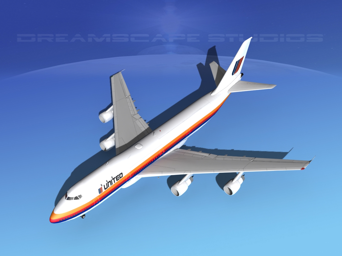 Boeing 747-100 United Airlines 2 3D model_11