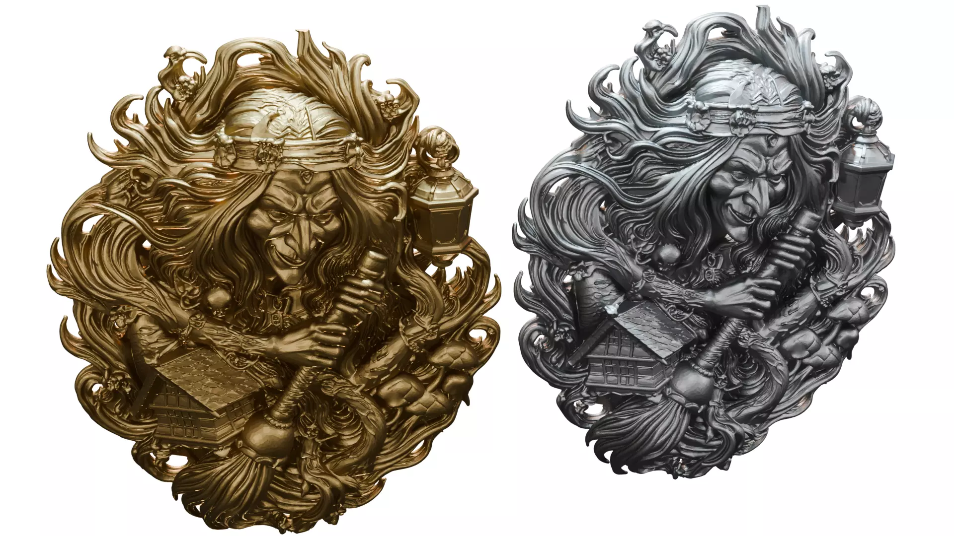 Baba Yaga Pendant 3D print model
