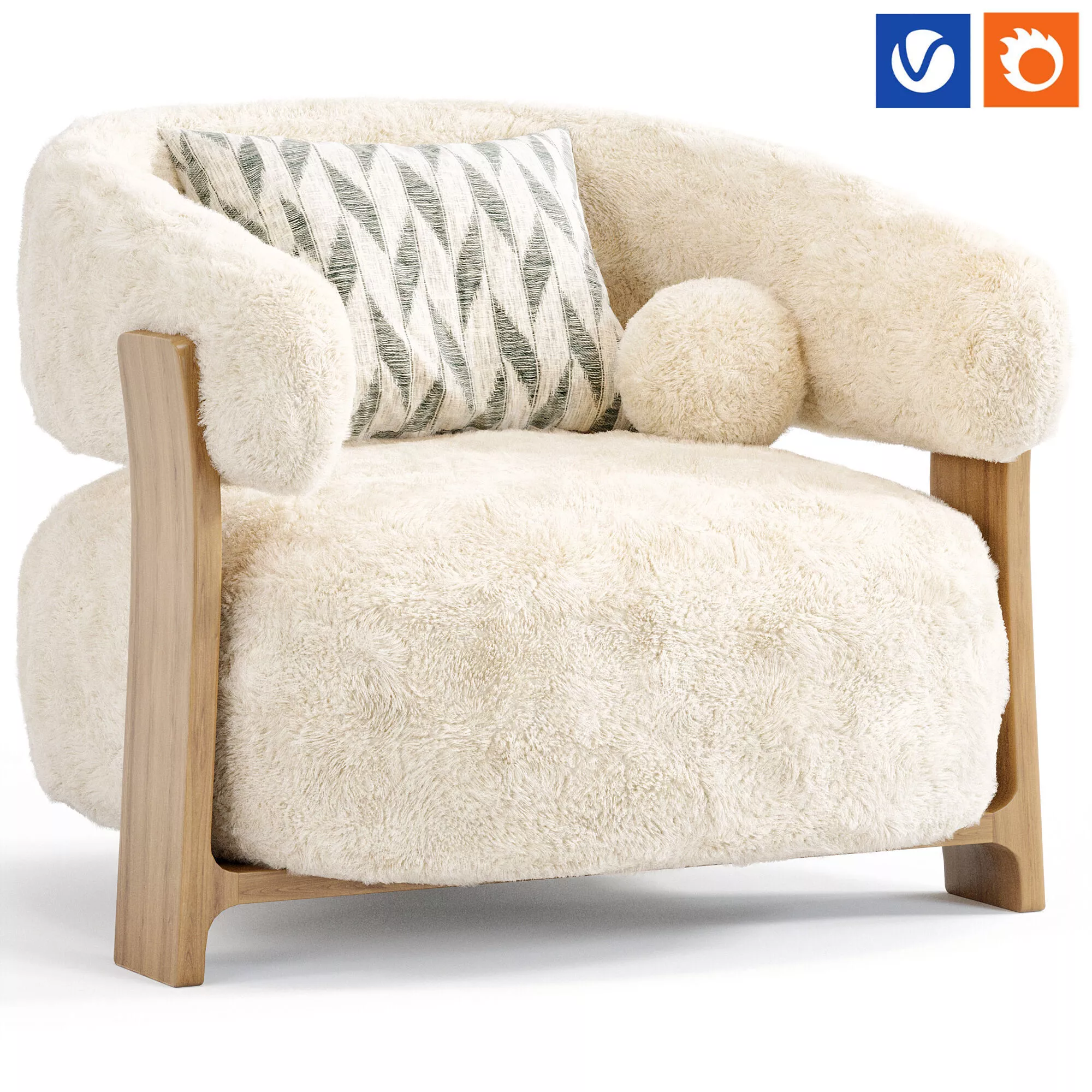 Kave Home Granite Armchair Low-poly 3D model
