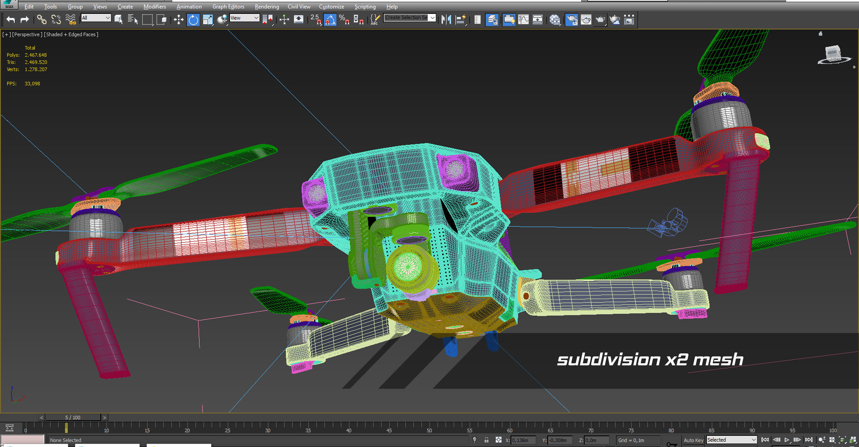 dji mavic pro quadcopter 3D model_27