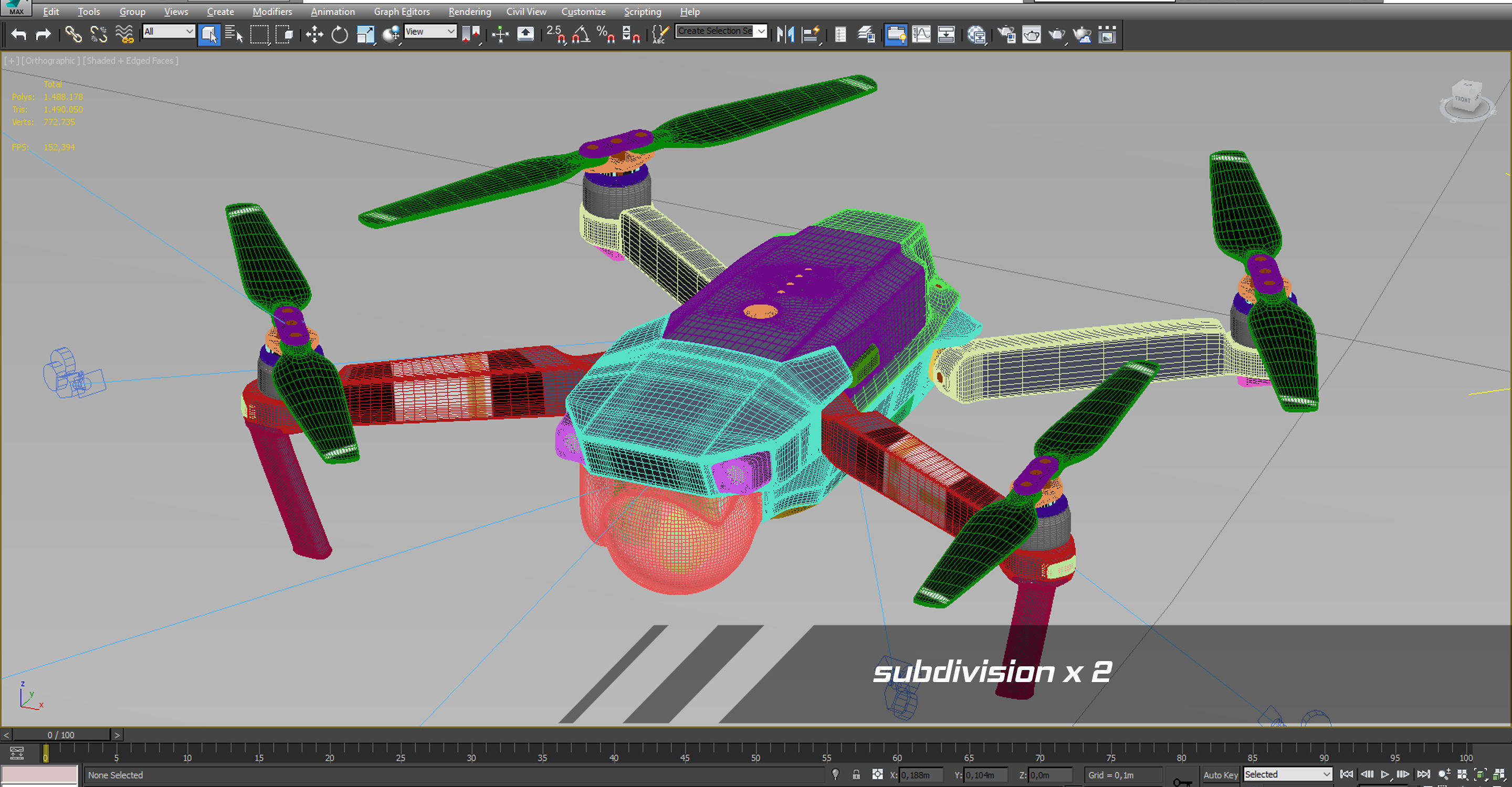 dji mavic pro quadcopter 3D model_24