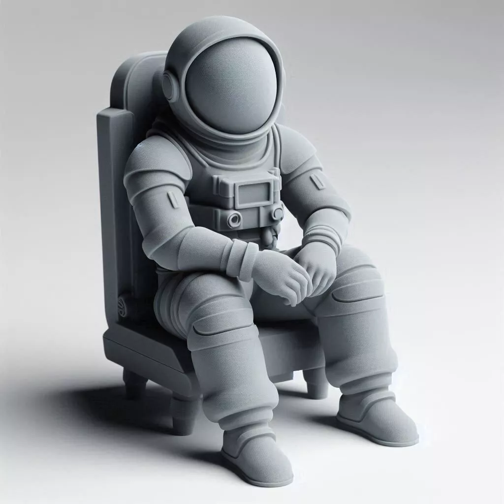 Astronaut Sitting on Chair Model 3D print model