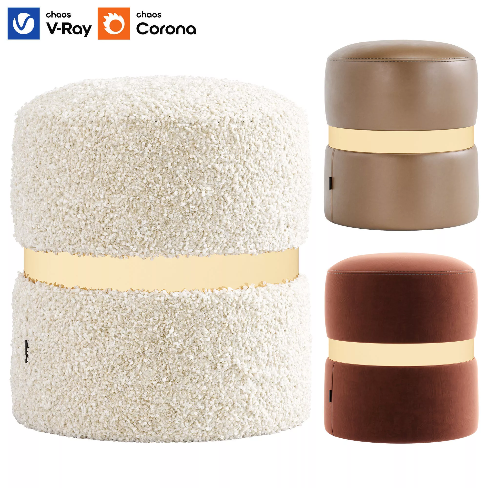 Edson Pouf By Laskasas Low-poly 3D model