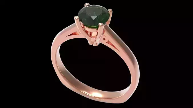 SOLITARIO rose gold engagement ring with tourmaline