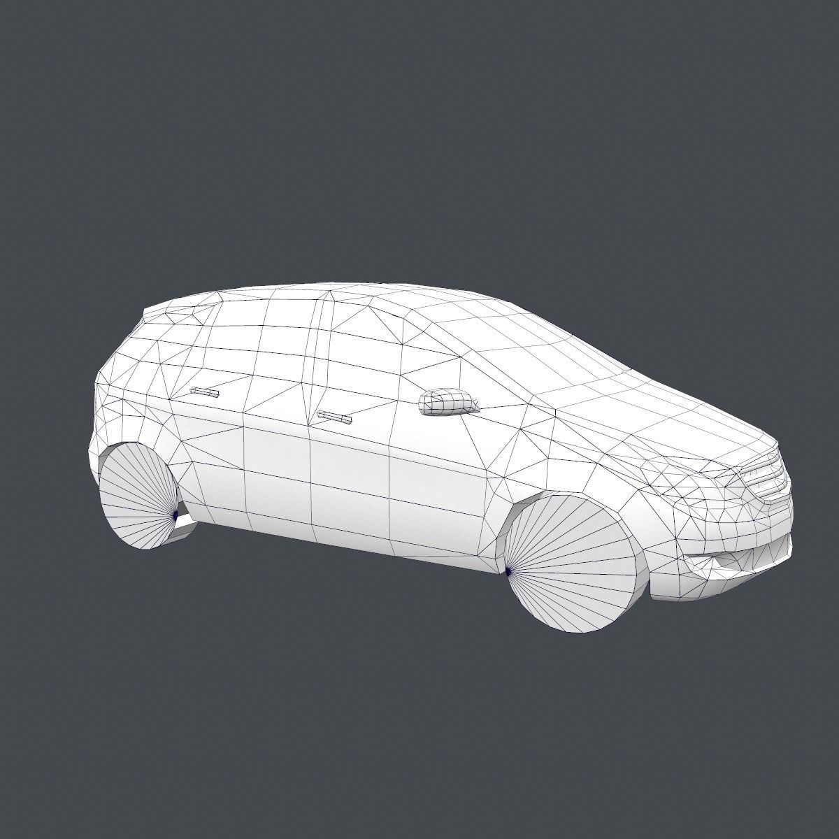 Pink Car Low Poly Low-poly 3D model_6