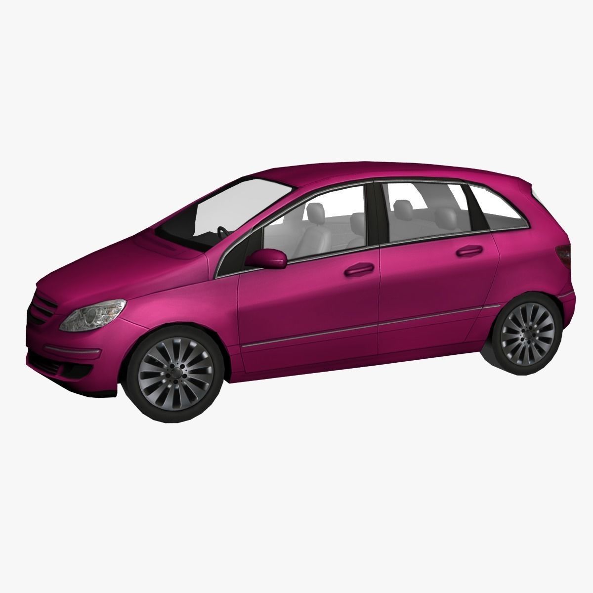 Pink Car Low Poly Low-poly 3D model_0