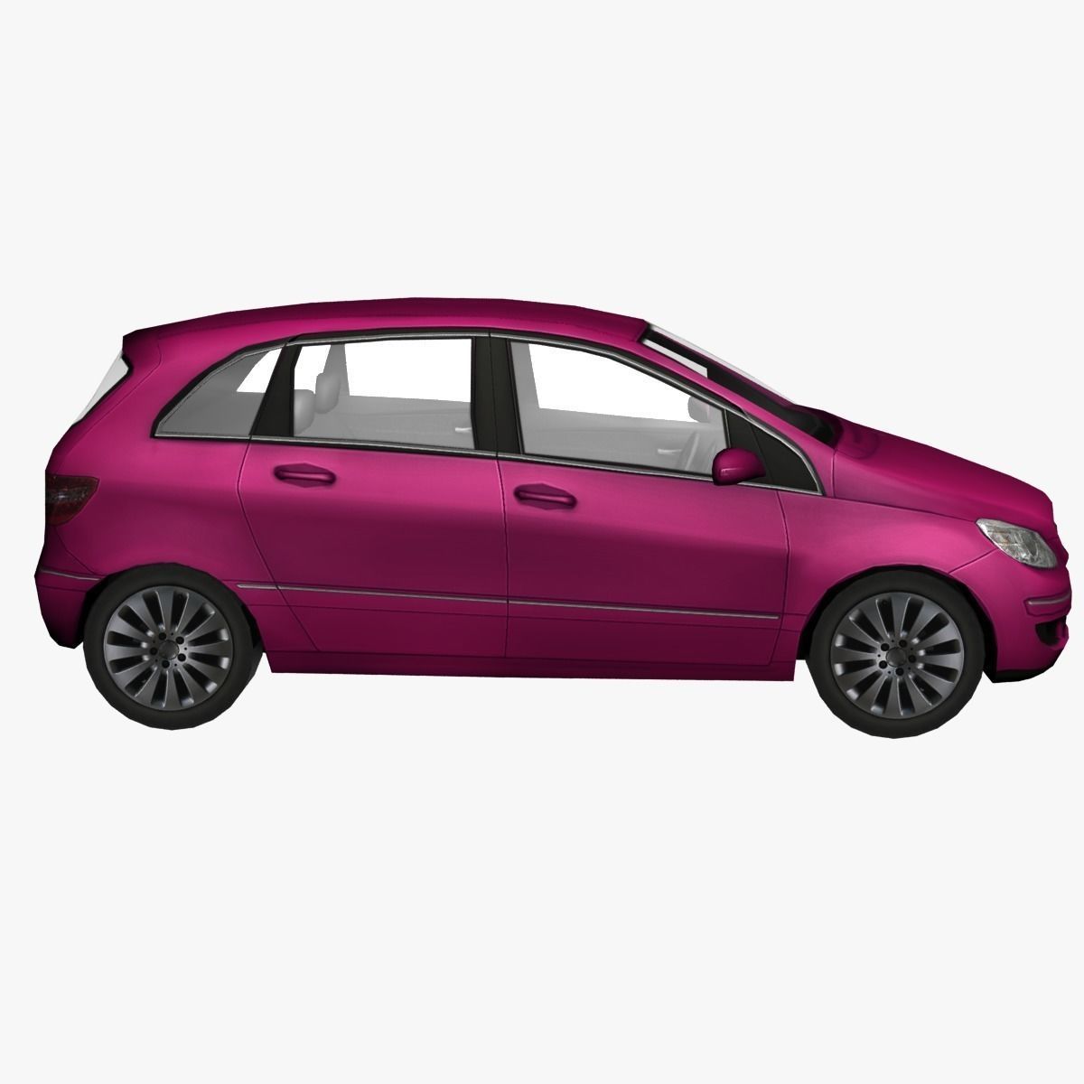 Pink Car Low Poly Low-poly 3D model_3