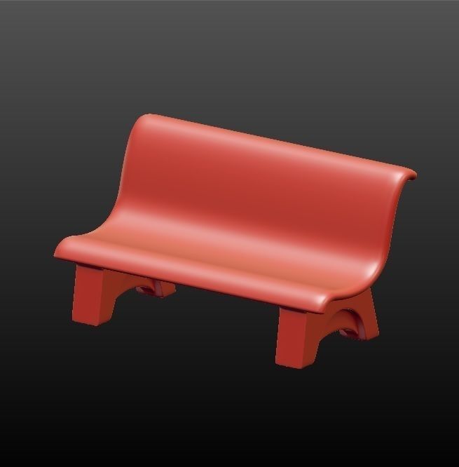 Marble bench for architecture-props 3D print model_1