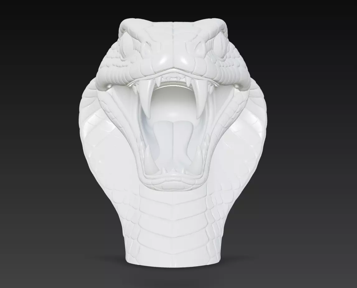 Cobra Snake Head Wall Sculpture Venomous Serpent 3D Model 3D print model