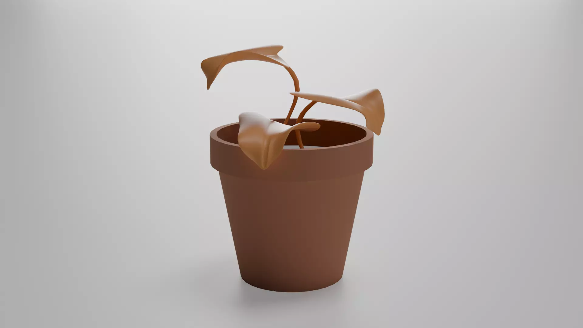 Potted Plant - Dead - 3D Bedroom Scene Free low-poly 3D model